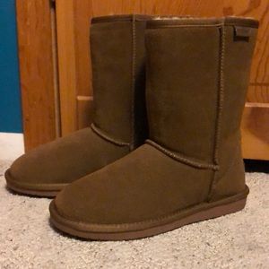 Brownish tan fuzzy boots. Never been worn!!